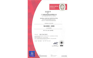 热烈庆祝柏亚国际集团下属公司荣获SA8000:2008证书